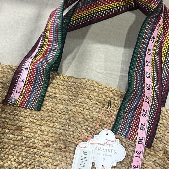 ☀️LAST ONE☀️ NWT Mer Sea Mersea Natural Jute Large Tote Merrakesh Collection - Picture 10 of 10